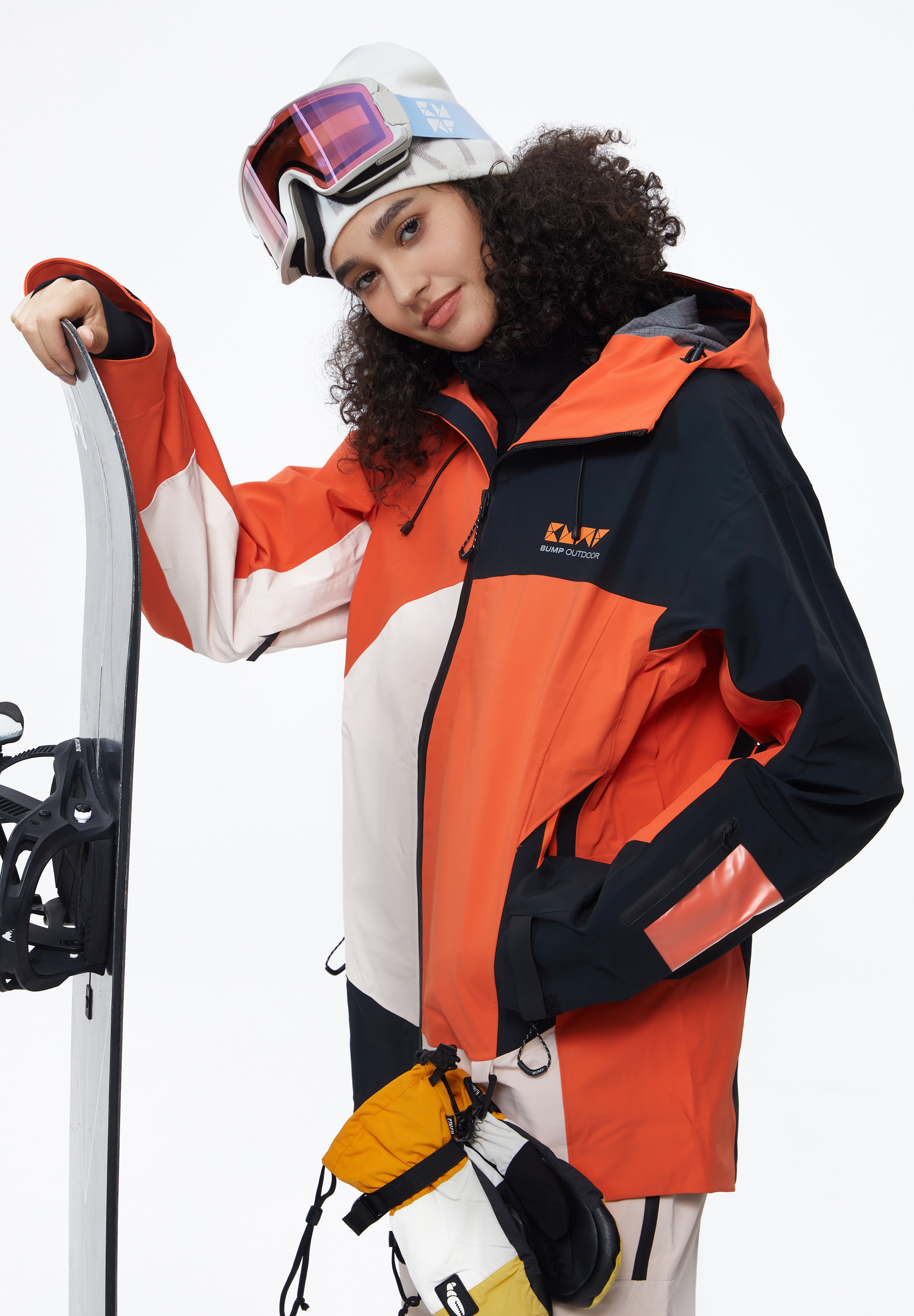 BUMP 3L RG Snowboard/Ski Jacket Men Pink/Black/Orange