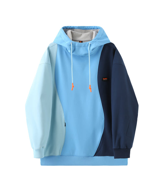 Skiing Snowboarding  Hoodie Men Blue