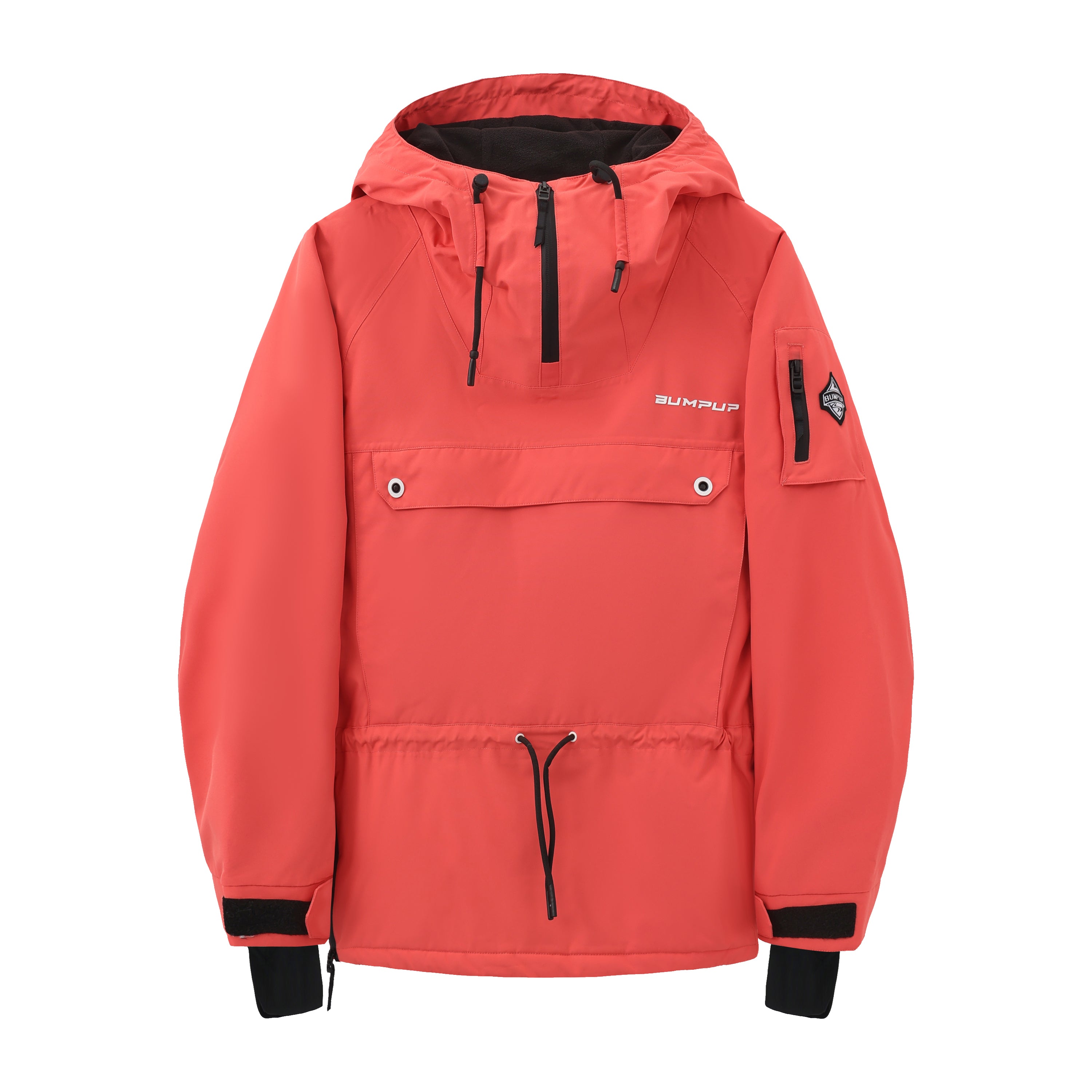 BUMP Insulated Anorak Ski Jacket for Men&Women, Pullover Snowboard  Jacket Coral