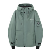BUMP Iconic Utility Ski Jacket for Men & Women, Insulated Snowboard Jacket Green Camo