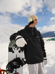 BUMP Insulated Anorak Ski Jacket for Men&Women, Pullover Snowboard  Jacket Black
