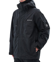 BUMP Iconic Utility Ski Jacket for Men & Women, Insulated Snowboard Jacket Black