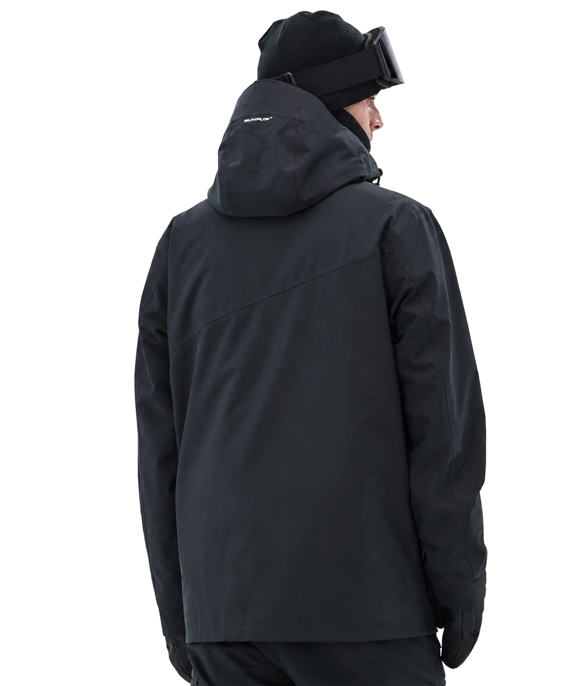 BUMP Iconic Utility Ski Jacket for Men & Women, Insulated Snowboard Jacket Black