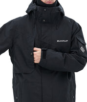 BUMP Iconic Utility Ski Jacket for Men & Women, Insulated Snowboard Jacket Black