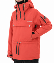 BUMP Insulated Anorak Ski Jacket for Men&Women, Pullover Snowboard  Jacket Coral