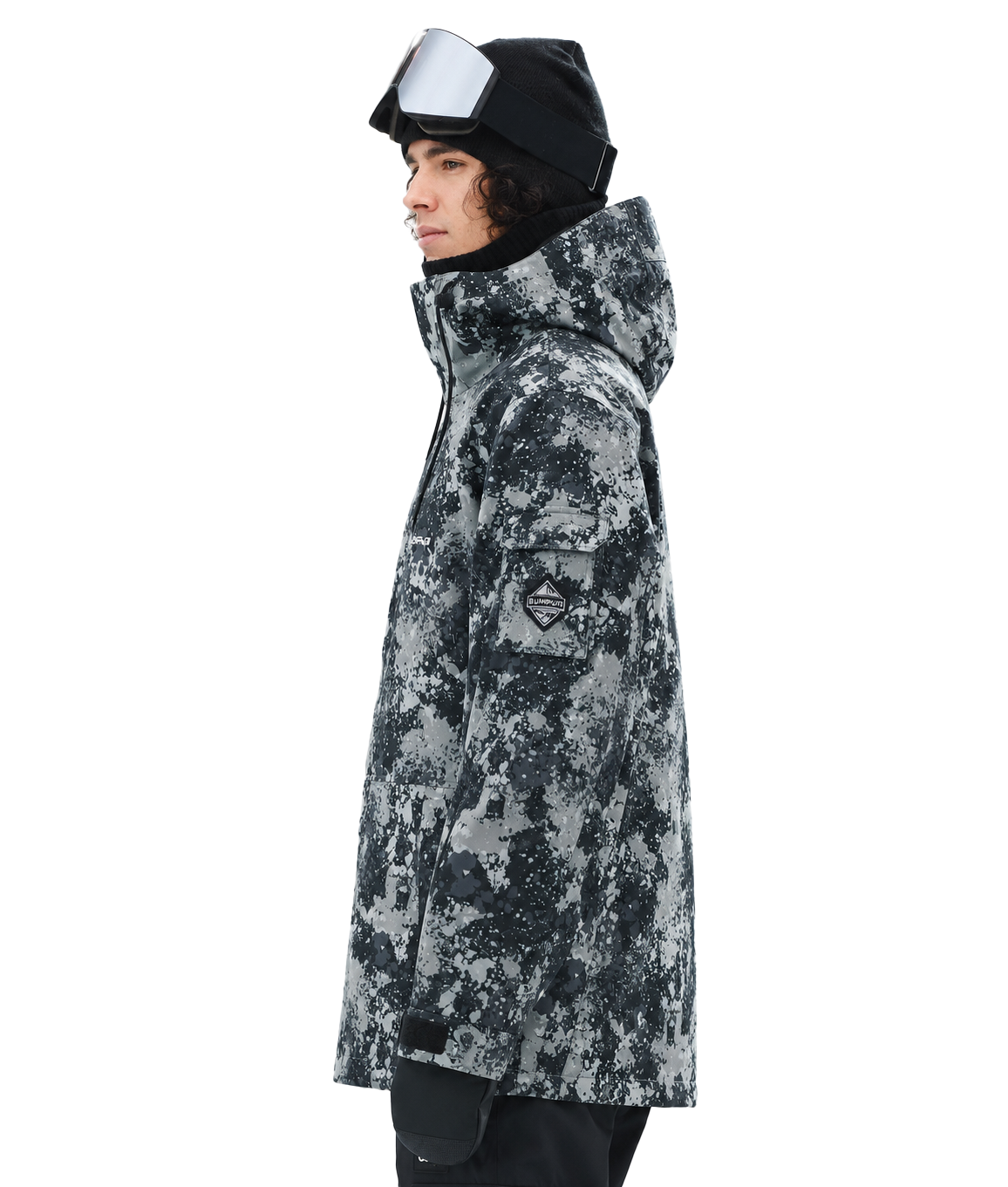 BUMP Iconic Utility Ski Jacket for Men & Women, Insulated Snowboard Jacket Green Camo