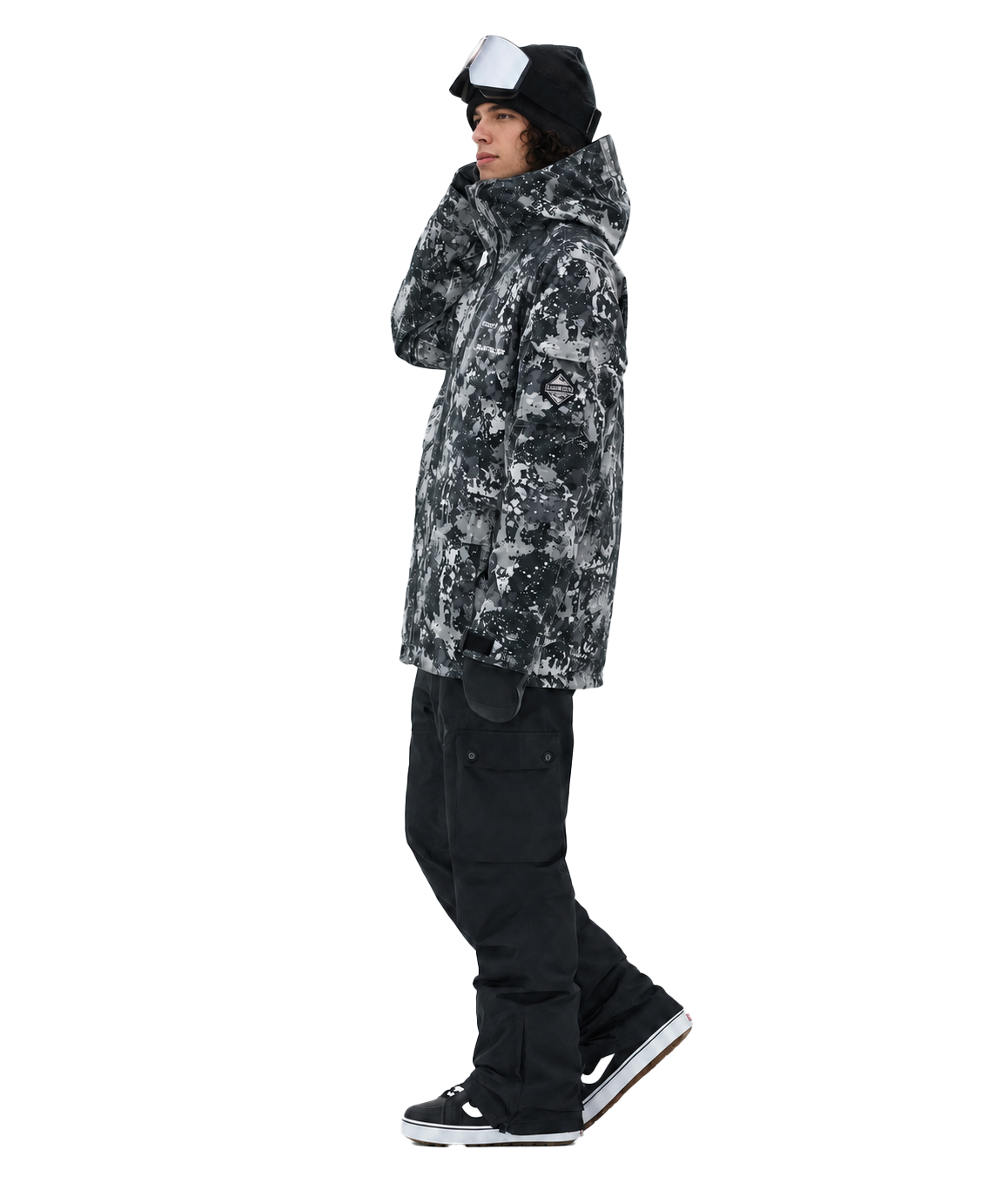 BUMP Iconic Utility Ski Jacket for Men & Women, Insulated Snowboard Jacket Green Camo