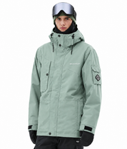 BUMP Iconic Utility Ski Jacket for Men & Women, Insulated Snowboard Jacket Faded Green