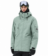 BUMP Iconic Utility Ski Jacket for Men & Women, Insulated Snowboard Jacket Faded Green