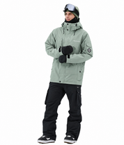 BUMP Iconic Utility Ski Jacket for Men & Women, Insulated Snowboard Jacket Faded Green