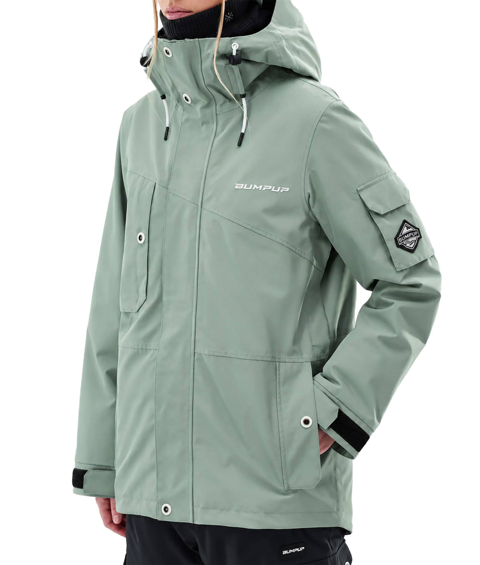 BUMP Iconic Utility Ski Jacket for Men & Women, Insulated Snowboard Jacket Faded Green