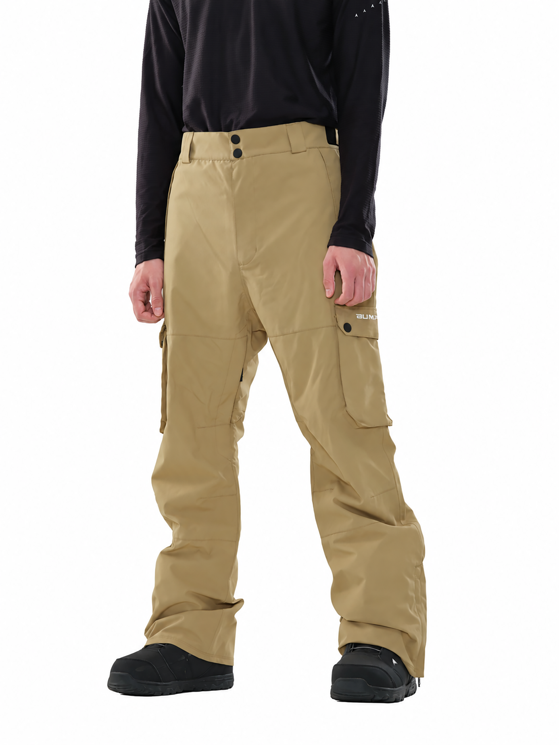 Iconic Cargo Ski Pants for Men & Women, Waterproof Snow Pants Khaki