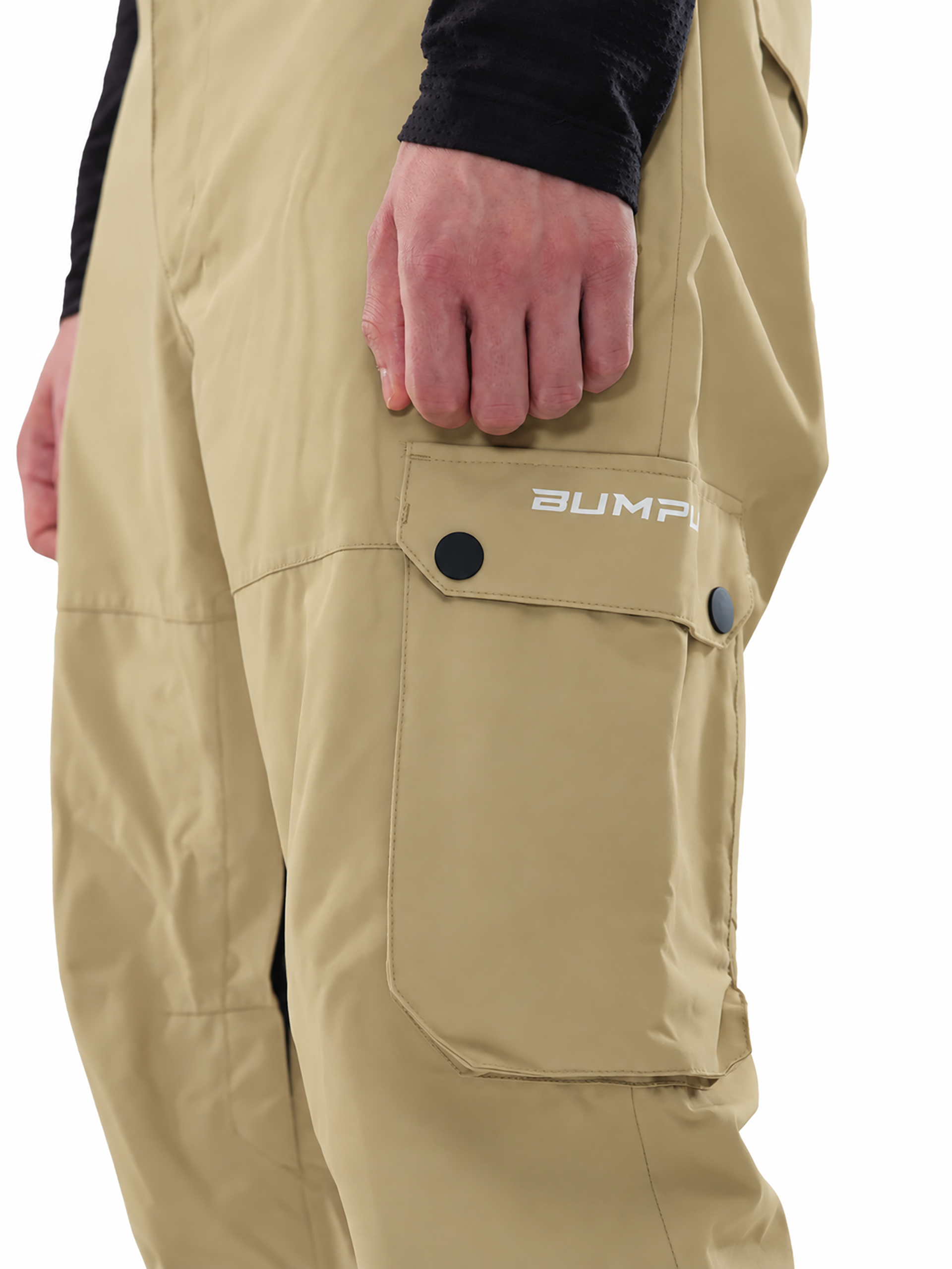 Iconic Cargo Ski Pants for Men & Women, Waterproof Snow Pants Khaki
