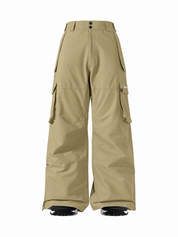 Iconic Cargo Ski Pants for Men & Women, Waterproof Snow Pants Khaki