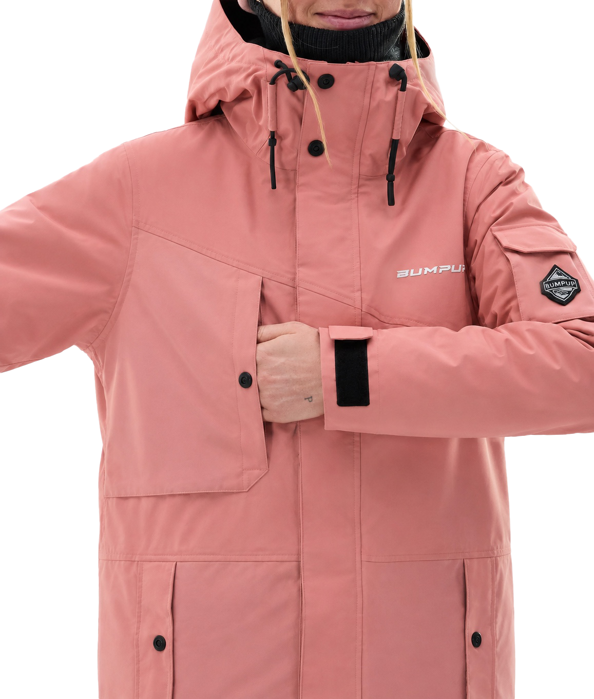 BUMP Iconic Utility Ski Jacket for Men & Women, Insulated Snowboard Jacket Soft Pink
