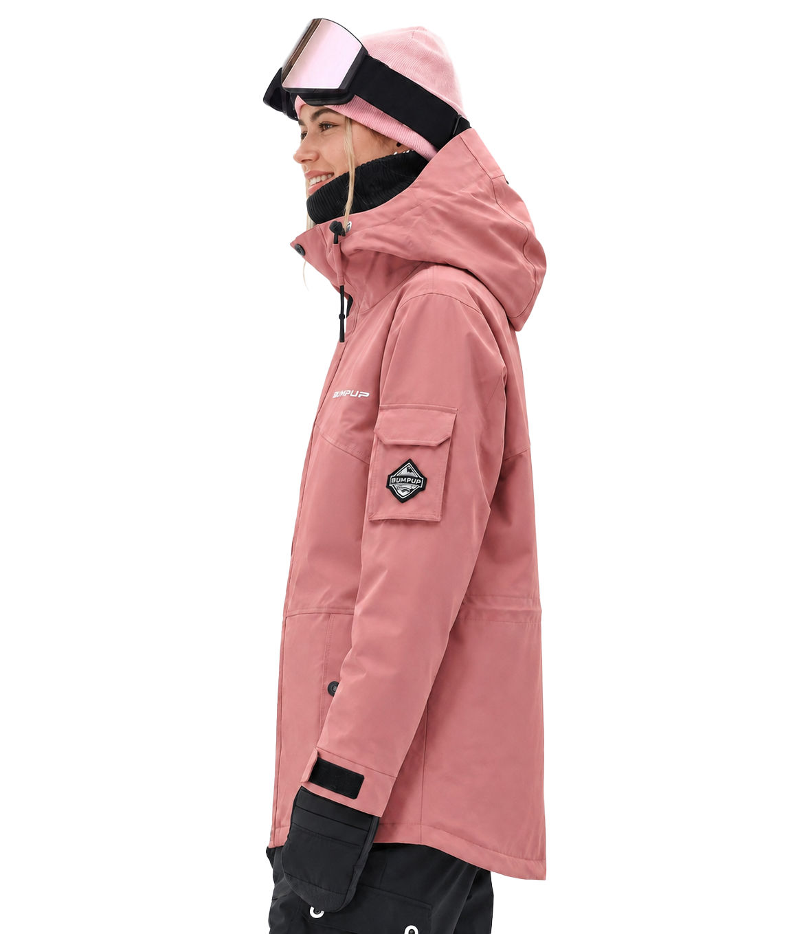 BUMP Iconic Utility Ski Jacket for Men & Women, Insulated Snowboard Jacket Soft Pink