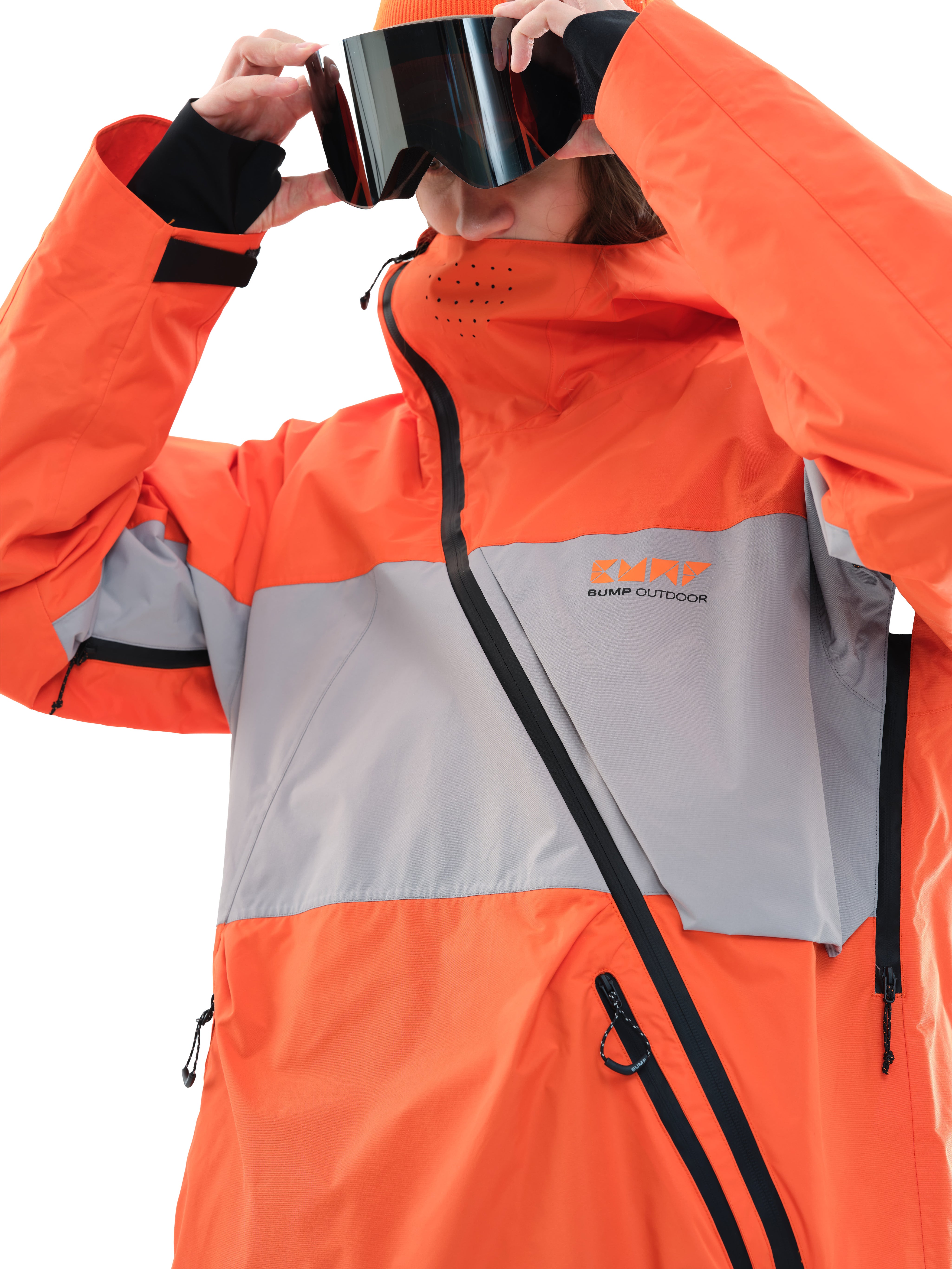 Slash 23 Ski/Snowboarding Jacket Men Orange Gray