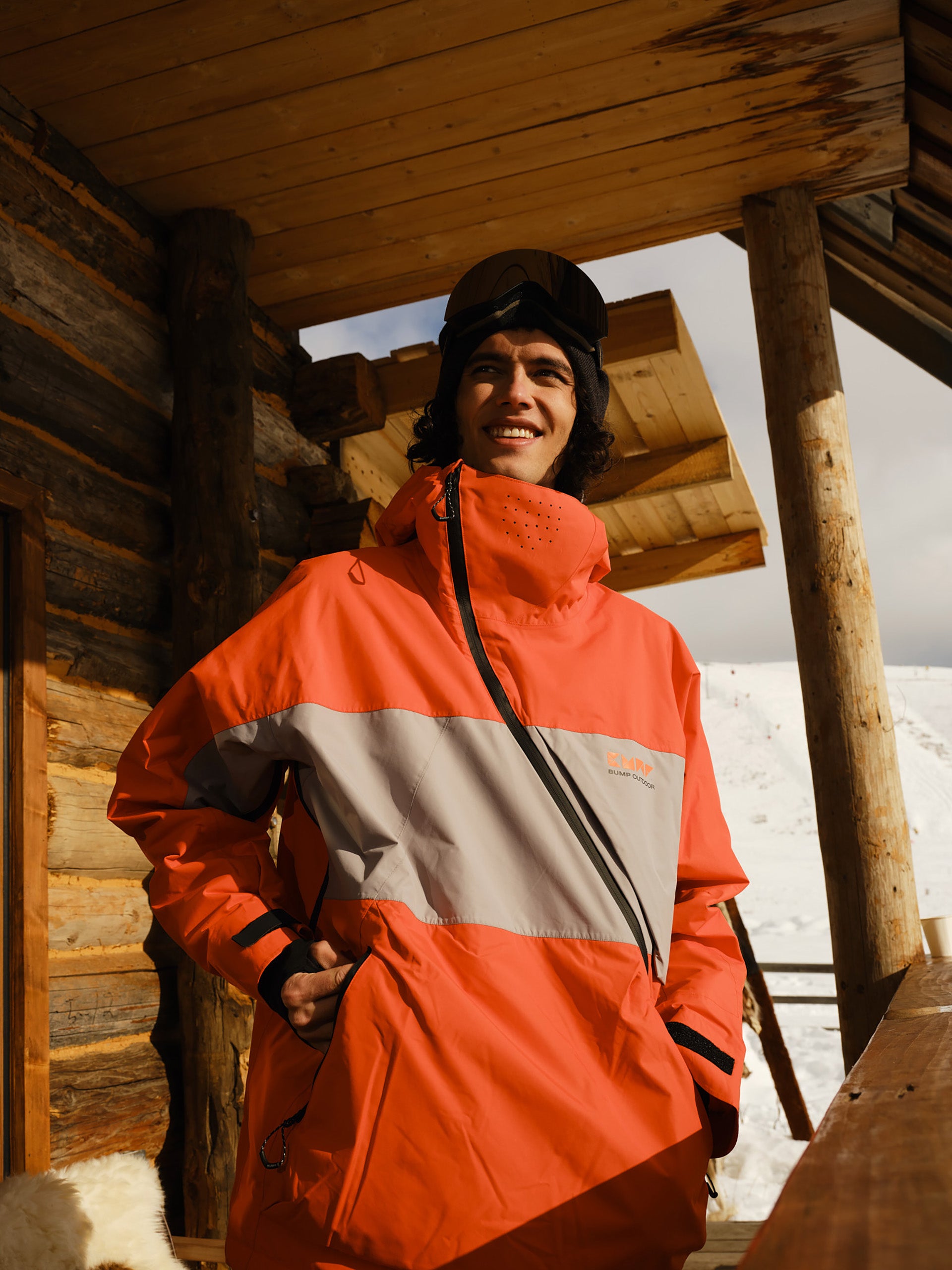 Slash 23 Ski/Snowboarding Jacket Men Orange Gray