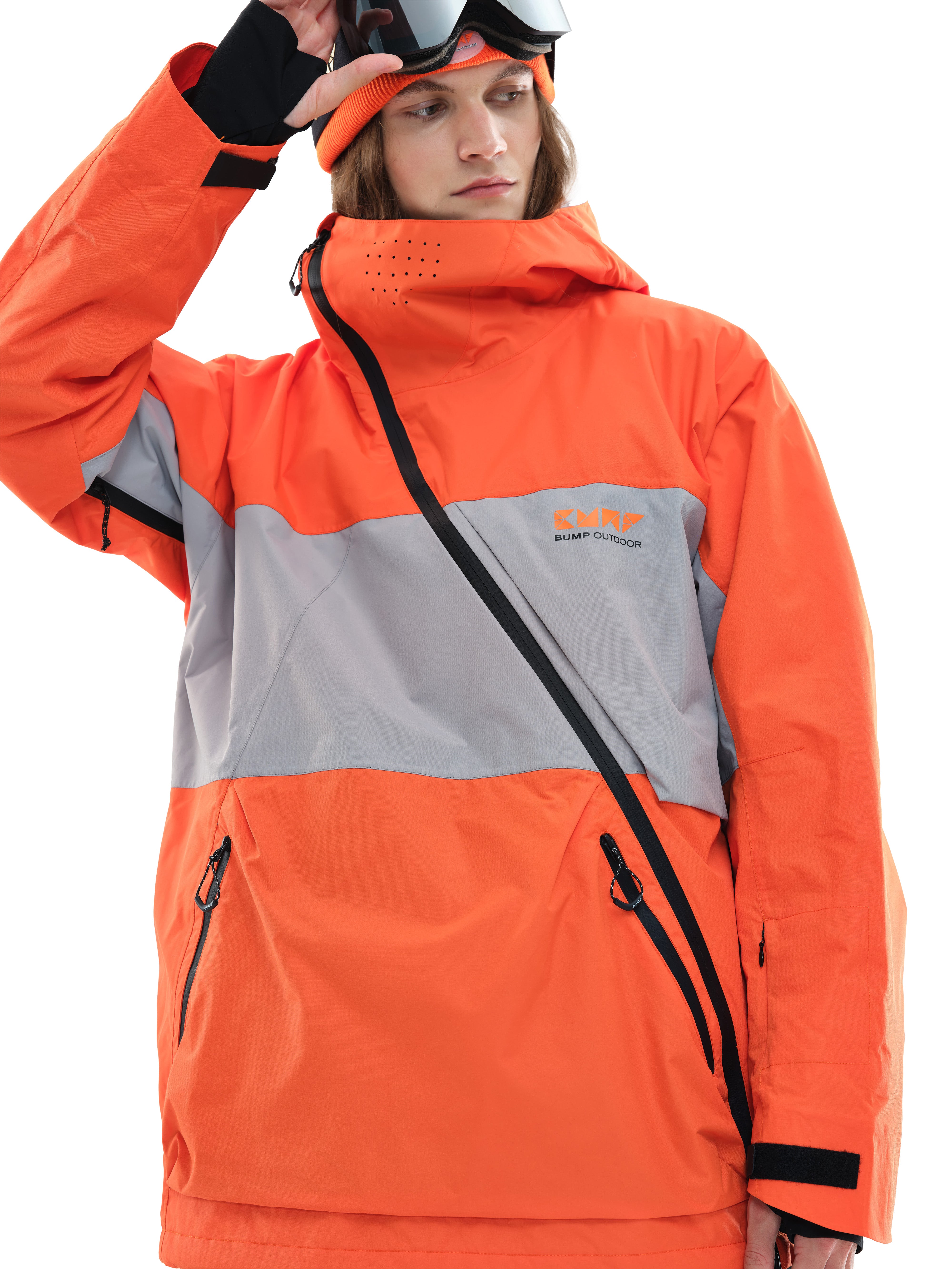 Slash 23 Ski/Snowboarding Jacket Men Orange Gray