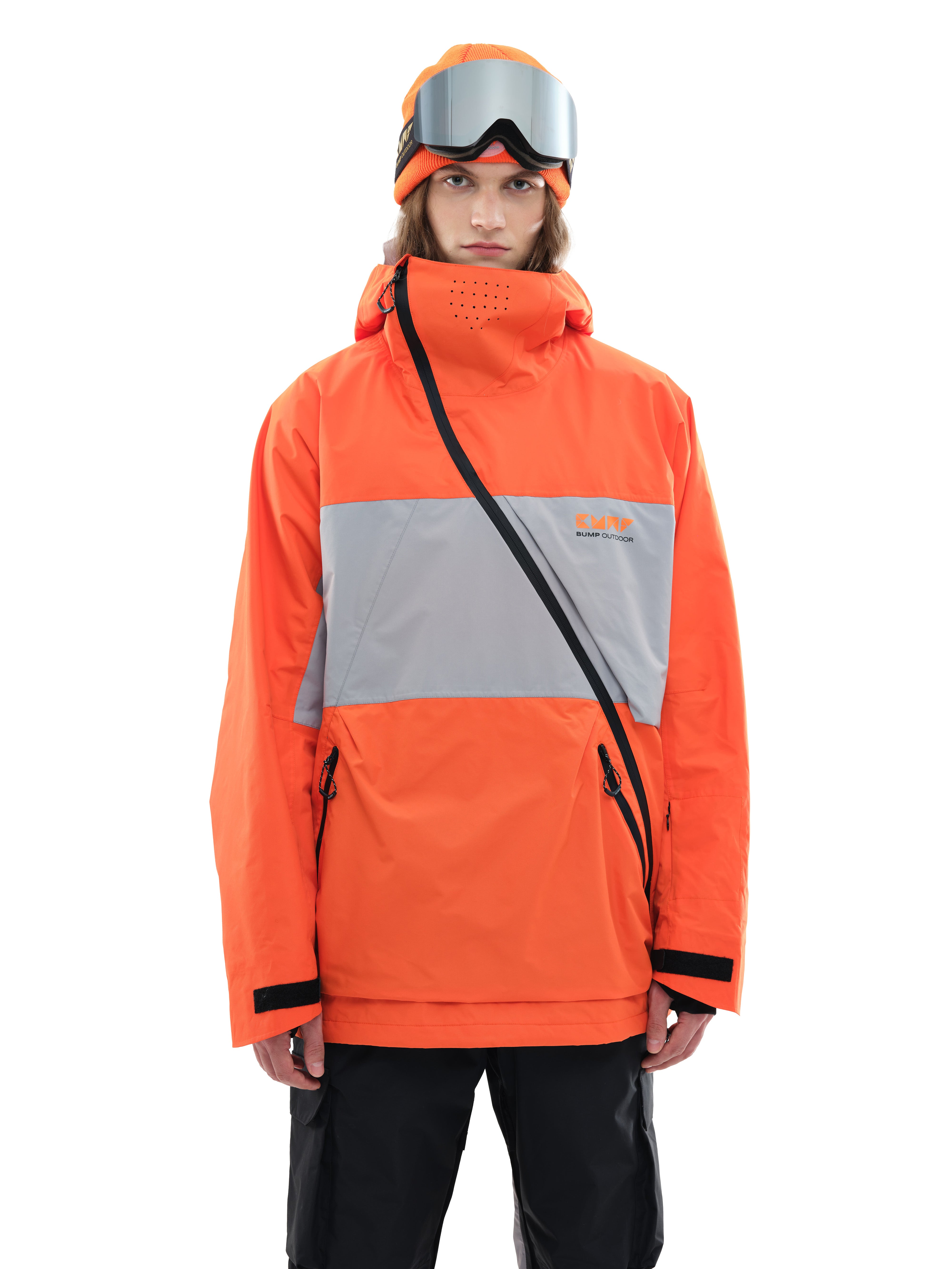 Slash 23 Ski/Snowboarding Jacket Men Orange Gray