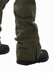 Iconic Cargo Ski Pants for Men & Women, Waterproof Snow Pants Olive Green
