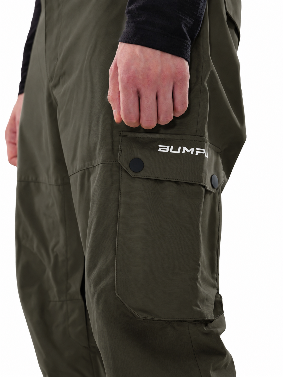 Iconic Cargo Ski Pants for Men & Women, Waterproof Snow Pants Olive Green