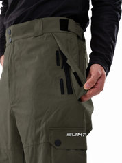 Iconic Cargo Ski Pants for Men & Women, Waterproof Snow Pants Olive Green