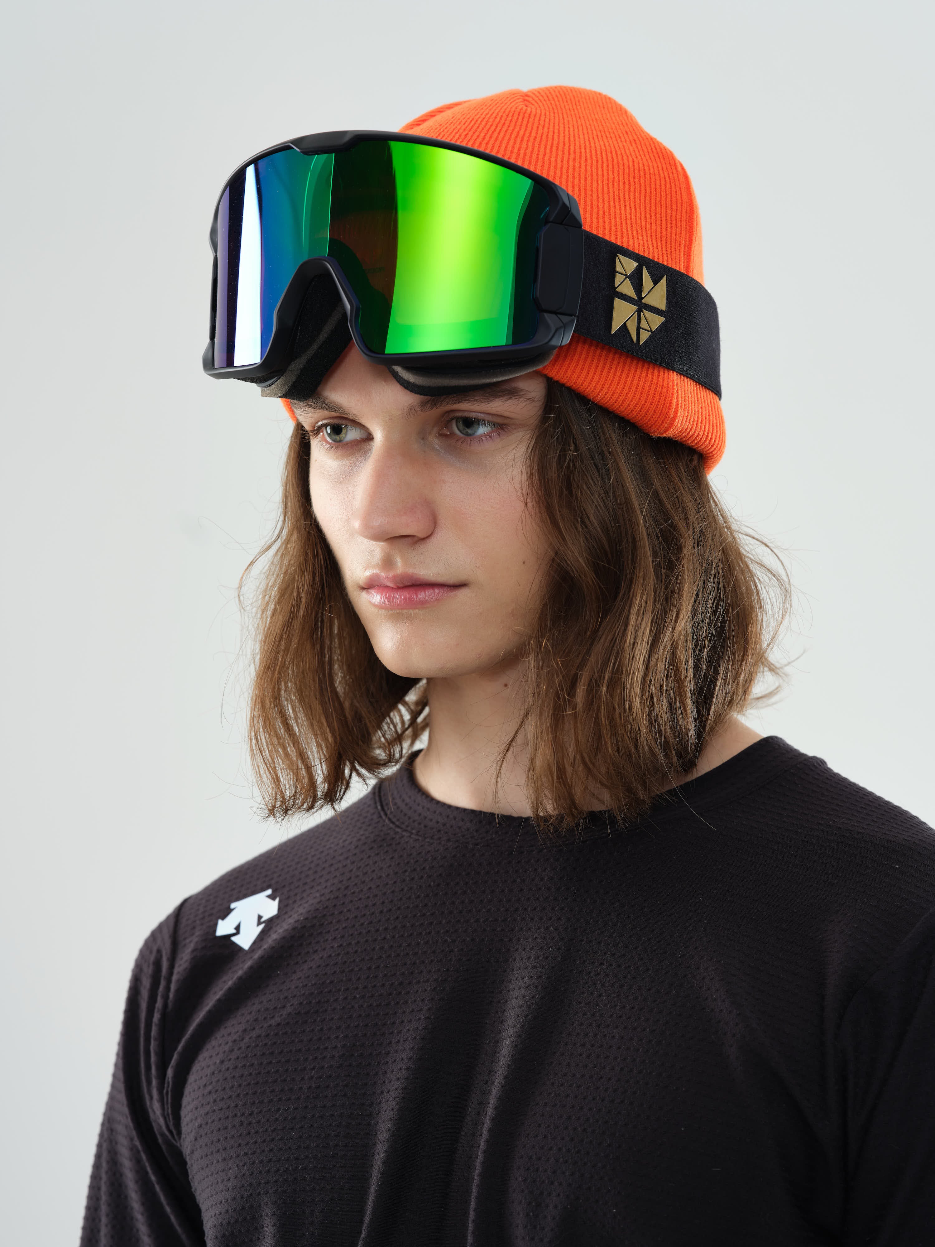 Retro Cylindrical Snow Goggles Emerald Lens