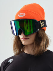 Retro Cylindrical Snow Goggles Emerald Lens