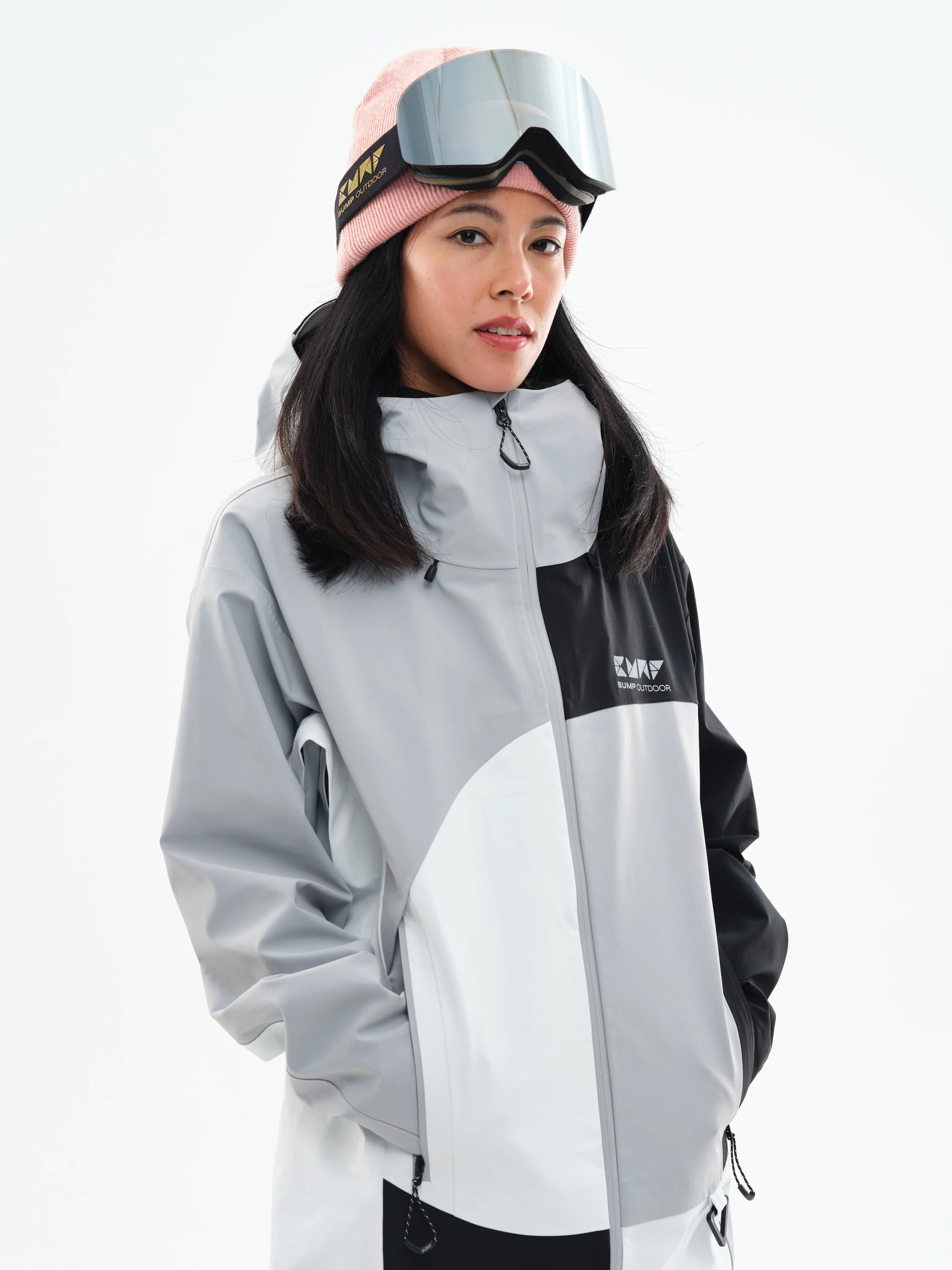 BUMP 3L RG Snowboard/Ski Jacket Men White/Black/Gray