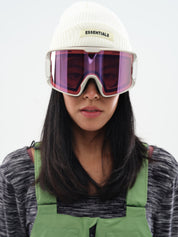 Retro Cylindrical Snow Goggles Pink Lens