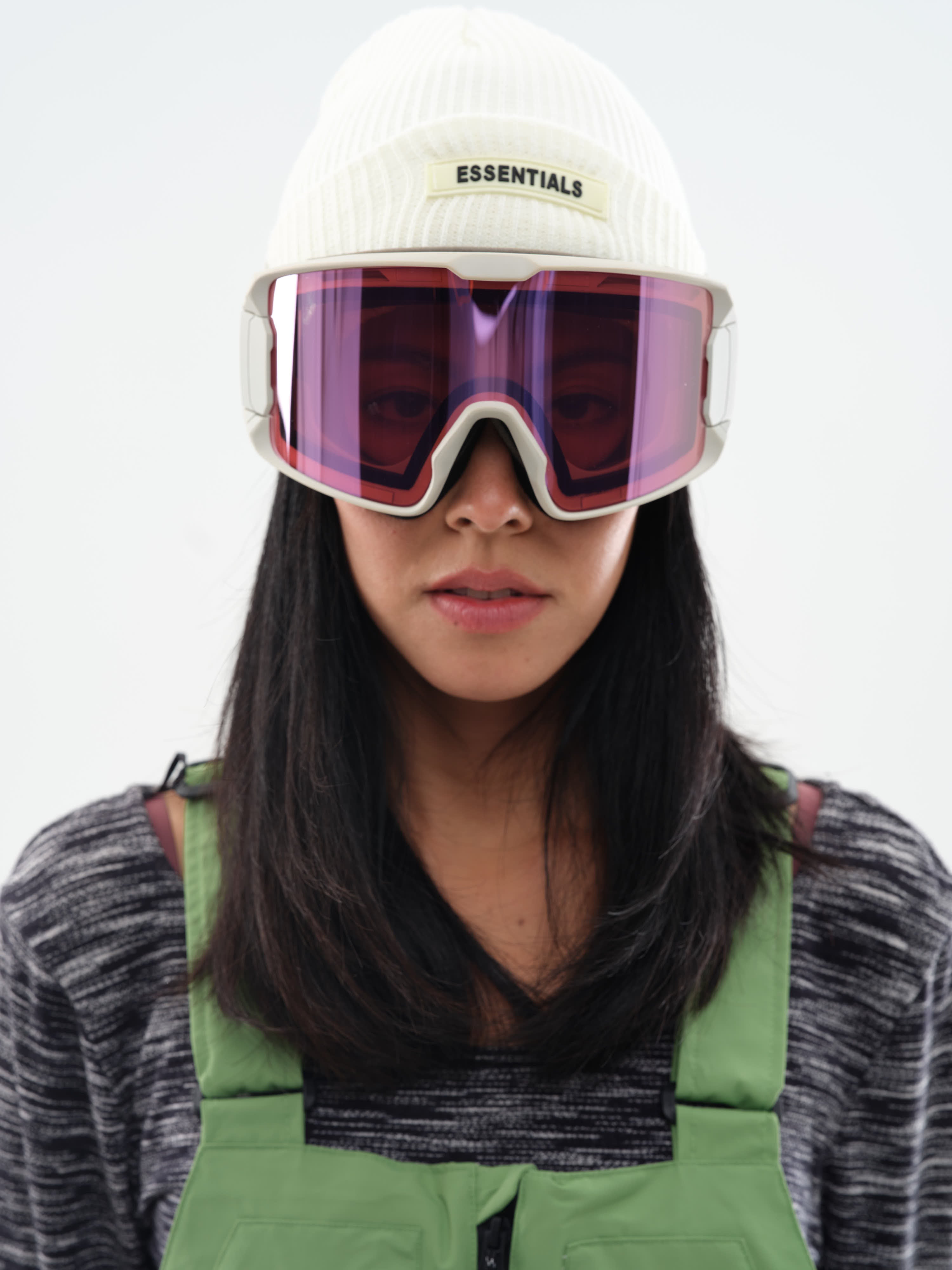 Retro Cylindrical Snow Goggles Pink Lens